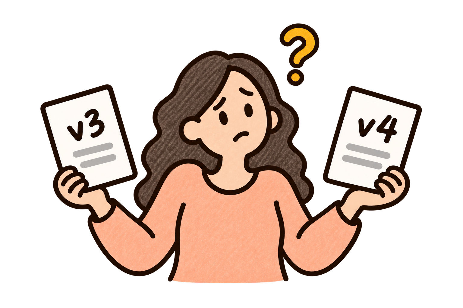 An employee unsure whether version 3 or version 4 of a document is current