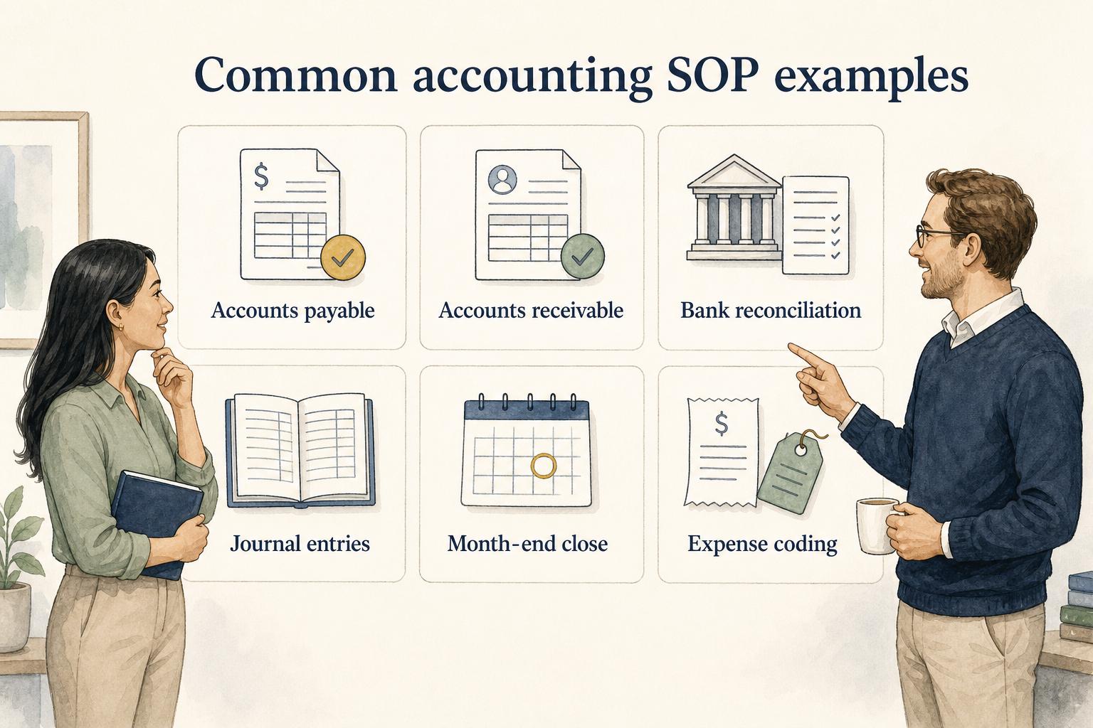 Accounting workflows commonly documented in SOPs