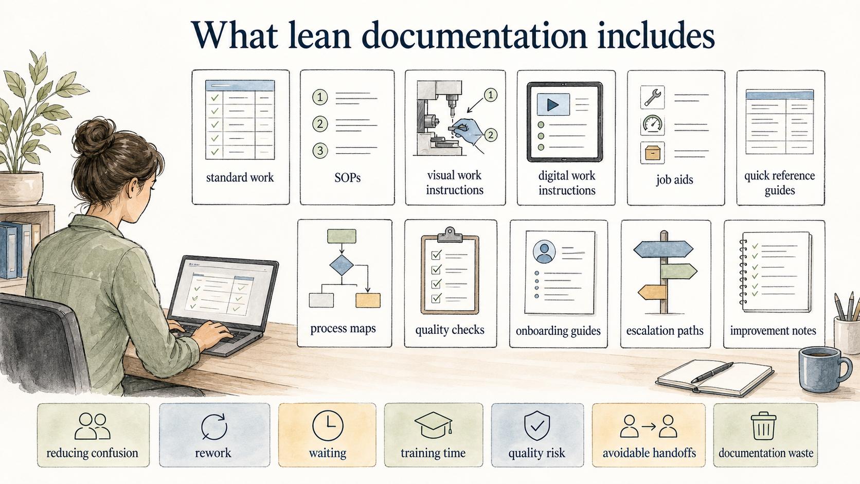 Lean documentation can take many forms, each reducing avoidable friction in the work.
