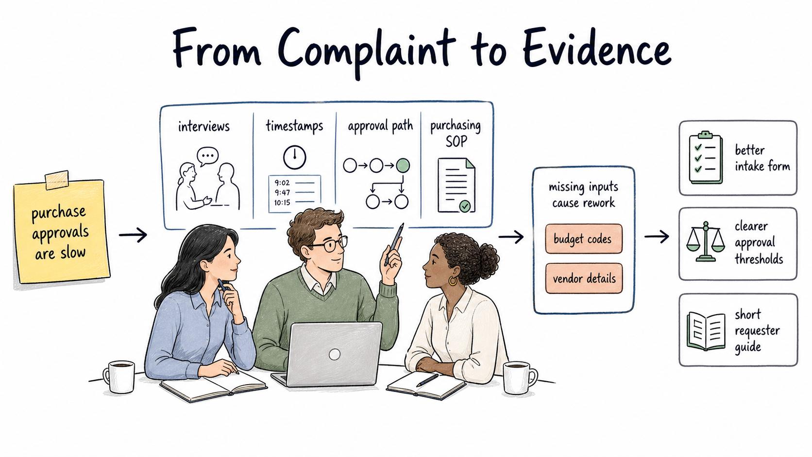 Process analysis moves the conversation from complaint to evidence.