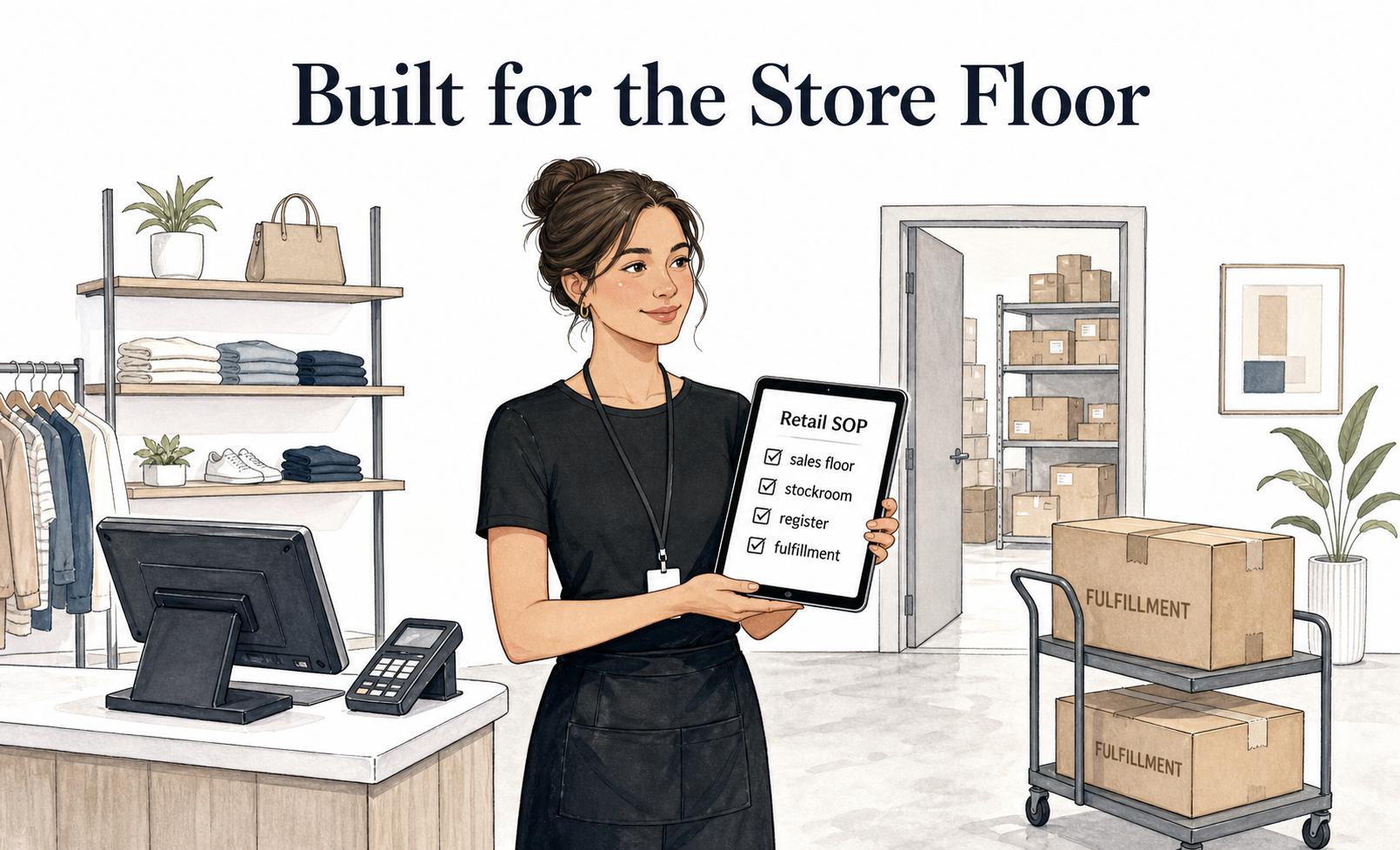 A retail SOP has to work where employees actually use it: on the sales floor, in the stockroom, at the register, or during fulfillment.