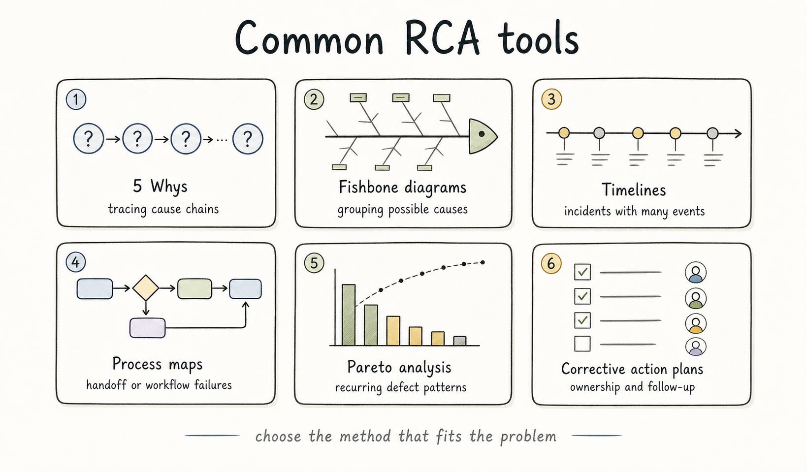 The RCA tool should clarify the work, not perform theater.