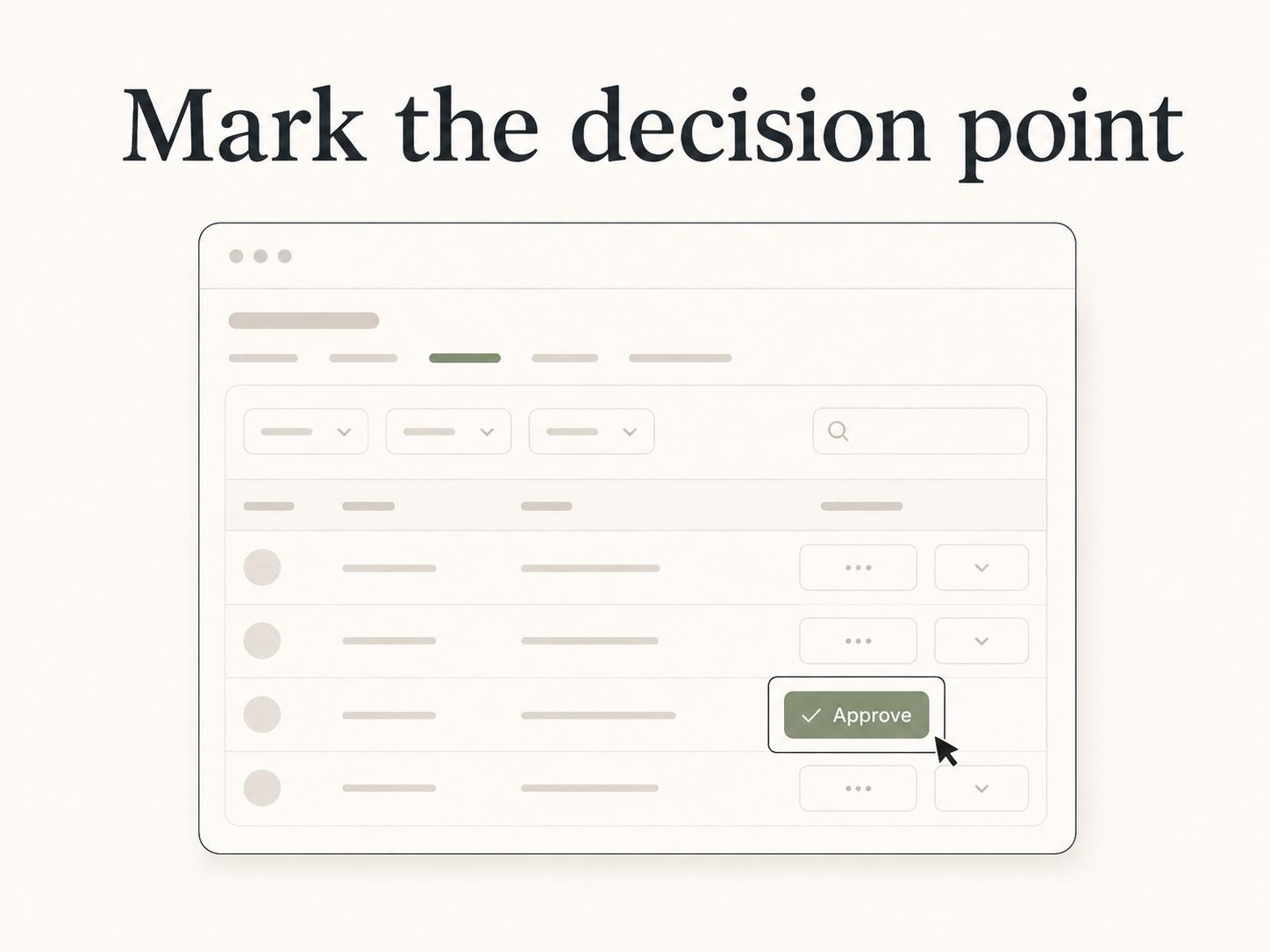 Mark the decision point, not the whole page, so the reader knows exactly what to do next.