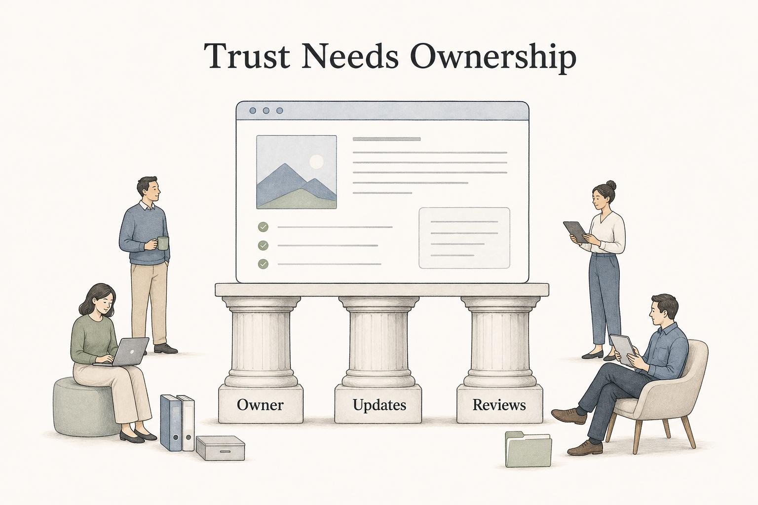 A reliable source of truth needs an owner, regular updates, and a review habit.