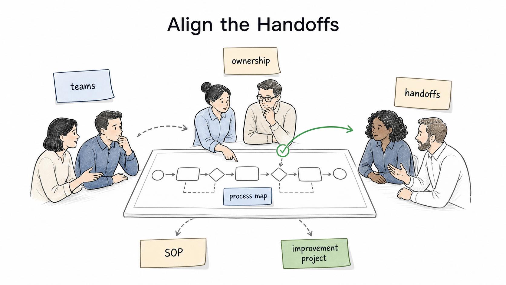 A SIPOC session helps teams agree on ownership, handoffs, and scope before they turn the workflow into an SOP or improvement project.