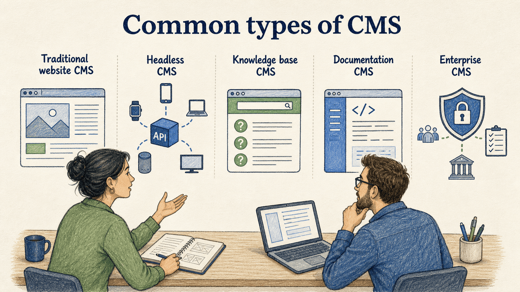 Different CMS types support different publishing channels, content structures, governance requirements, and technical needs.