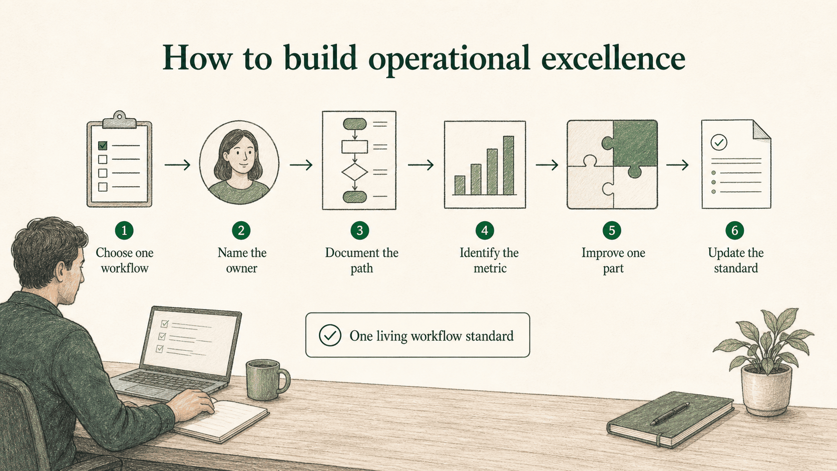 Build operational excellence by starting with one important workflow and improving its standard.