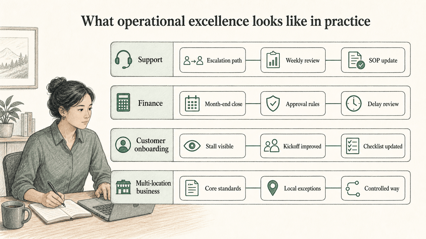 Operational excellence in practice helps teams see the standard, spot drift, and improve ordinary work.