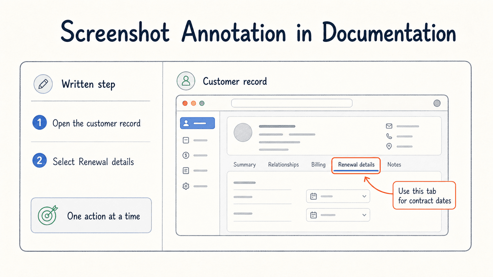 The written step says what to do, the screenshot shows where to do it, and the annotation removes the last bit of ambiguity.