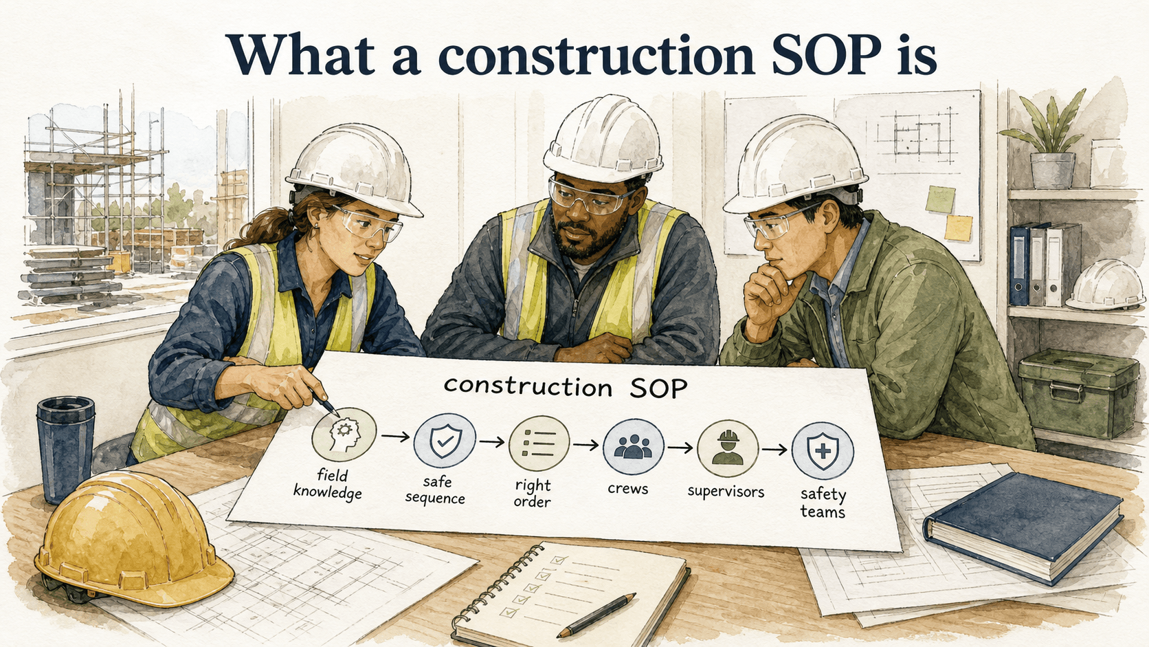 A construction SOP turns field knowledge into a clear sequence that crews, supervisors, and safety teams can use on site.