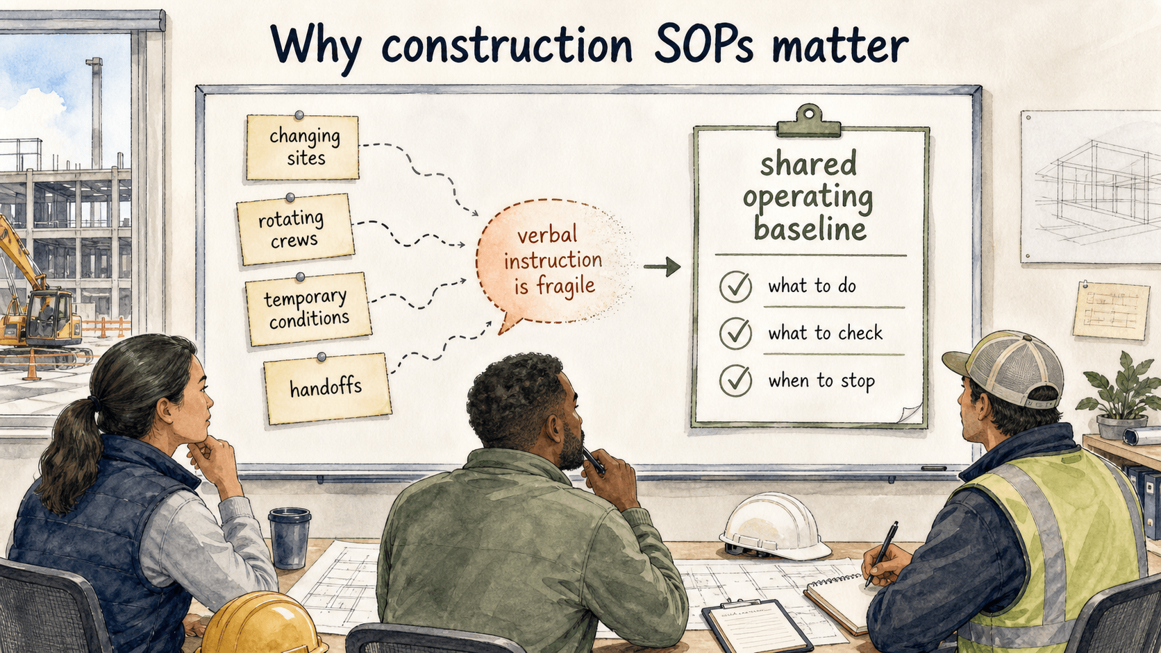 Construction SOPs create a shared operating baseline when sites, crews, conditions, and handoffs keep changing.