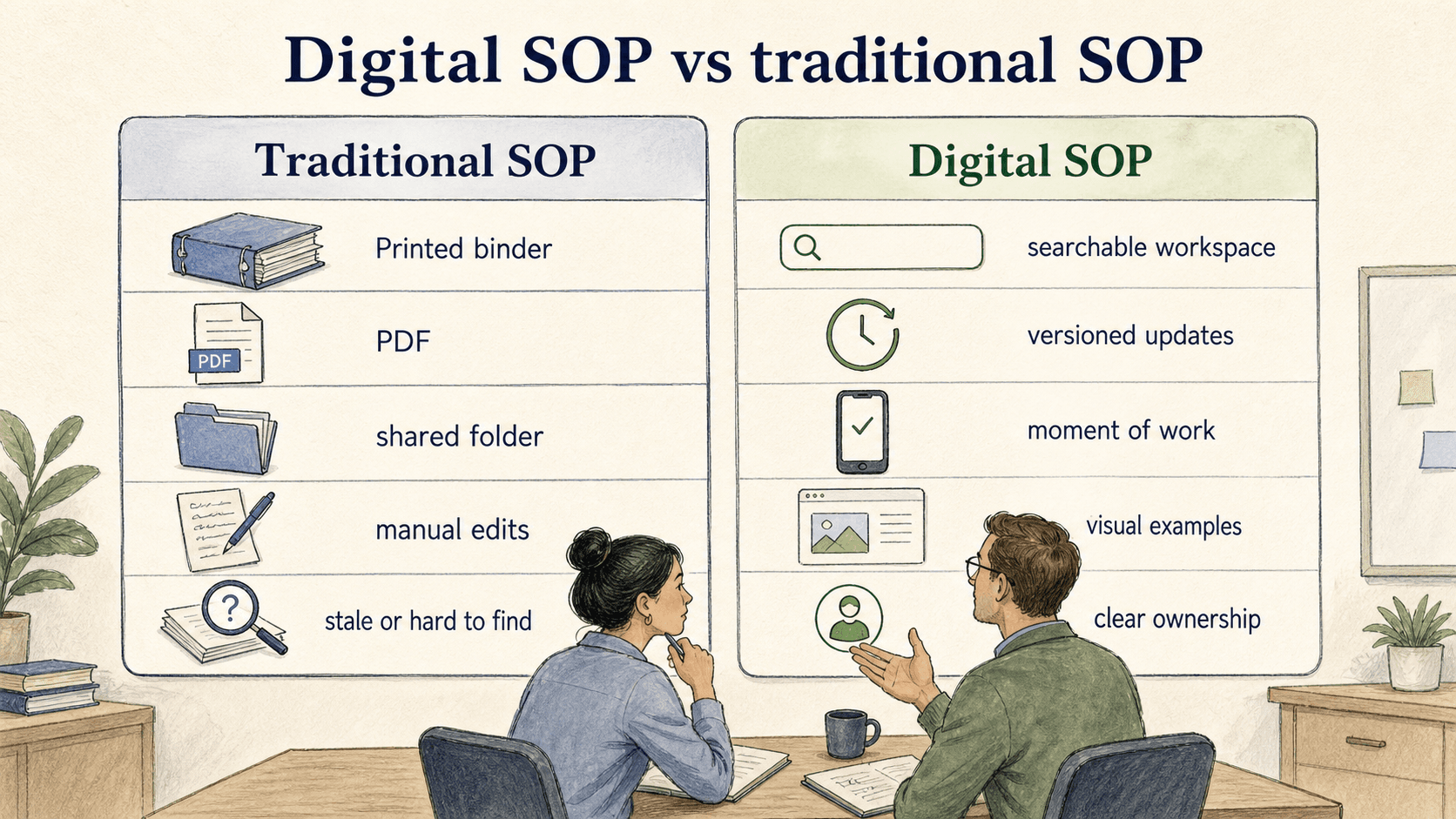 The real difference is whether the SOP becomes easier to find, use, update, and trust.