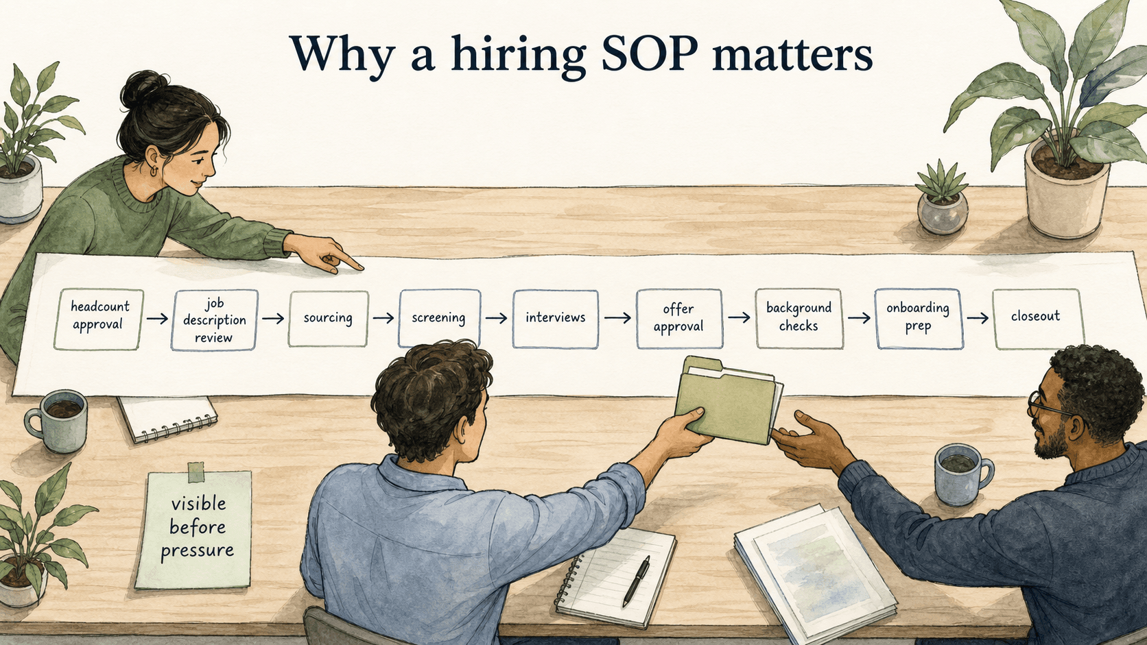 A hiring SOP makes hiring handoffs visible before urgency becomes the process.