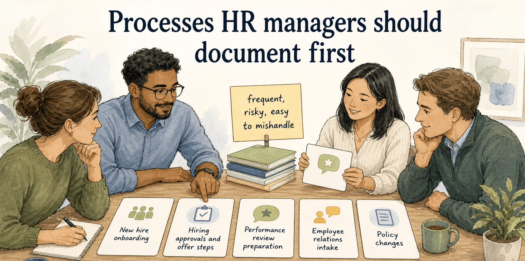 HR documentation should start with workflows that are frequent, risky, or easy for managers to mishandle.