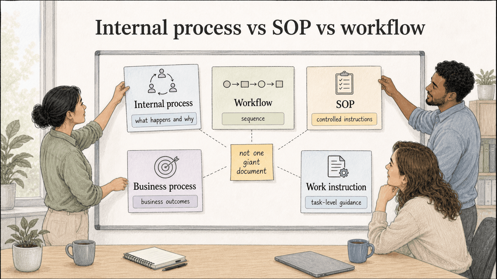 Internal process, workflow, and SOP diagram