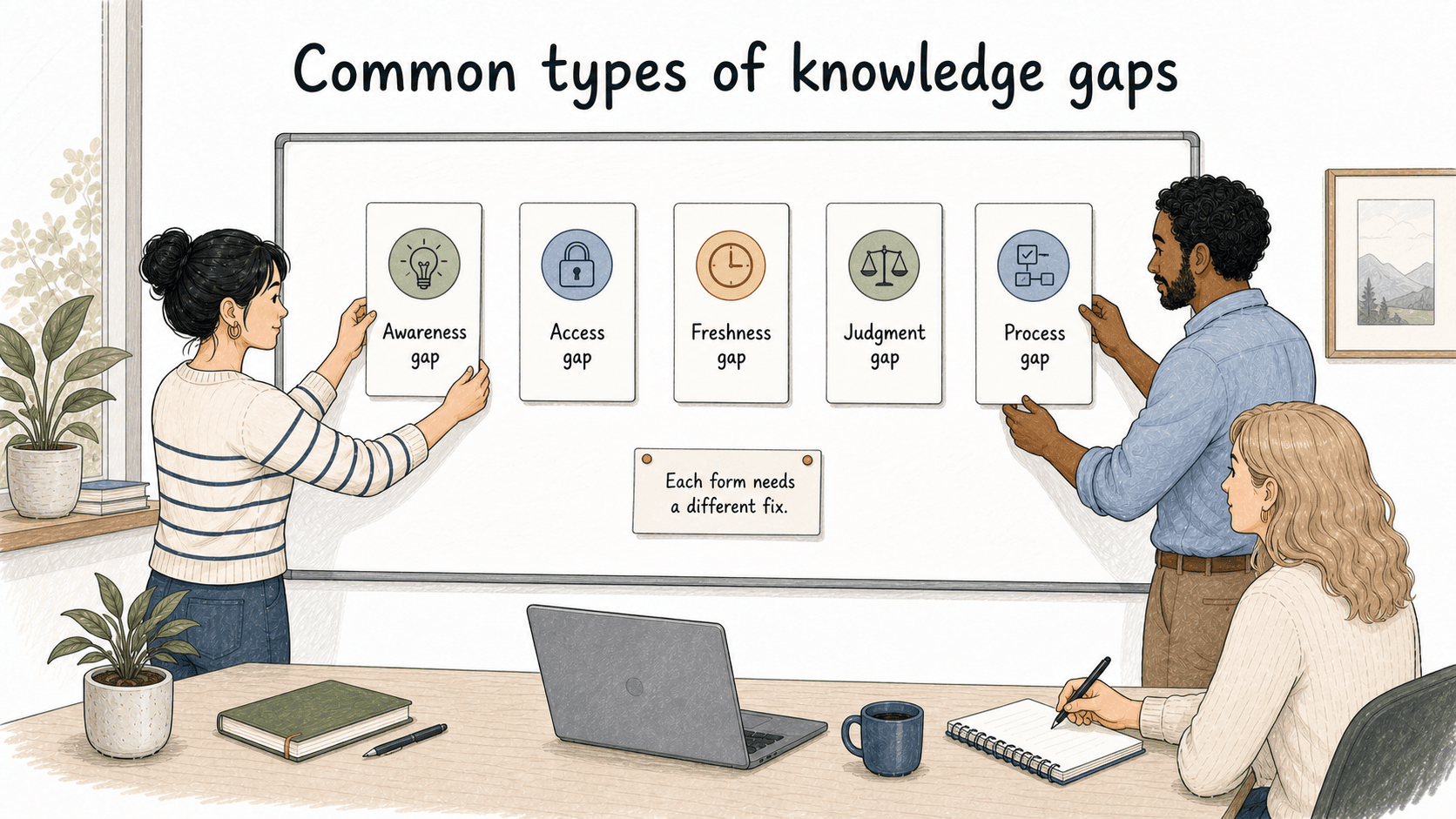 Knowledge gaps appear in several forms, and each form needs a different fix.