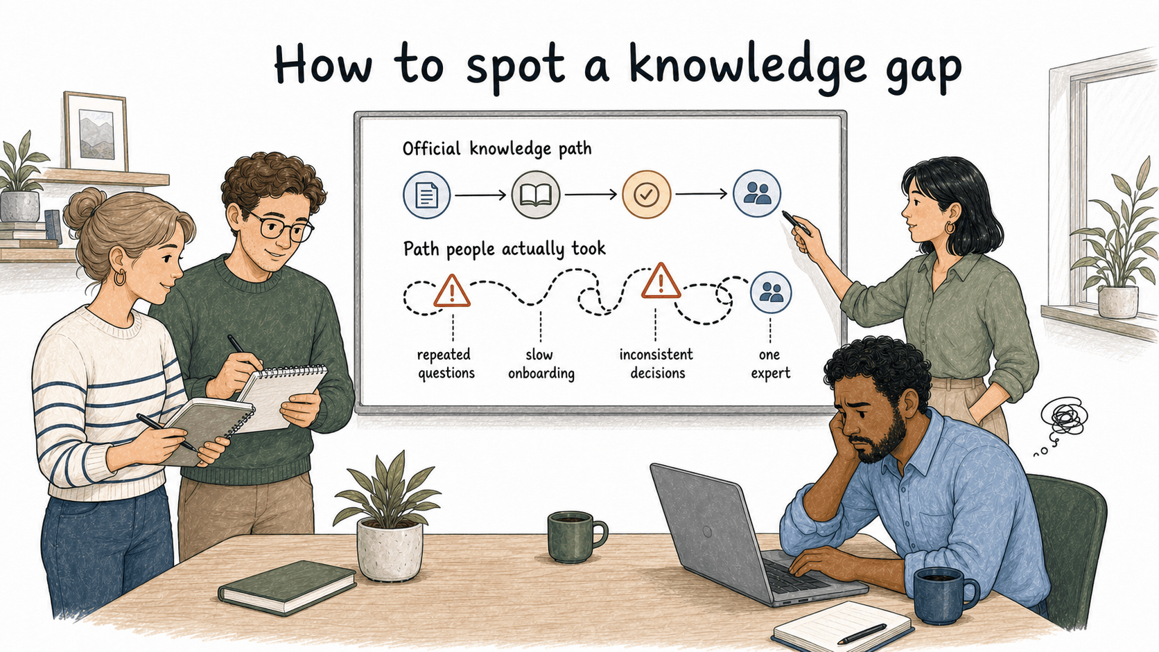The gap usually sits between the official knowledge path and the path people actually took.