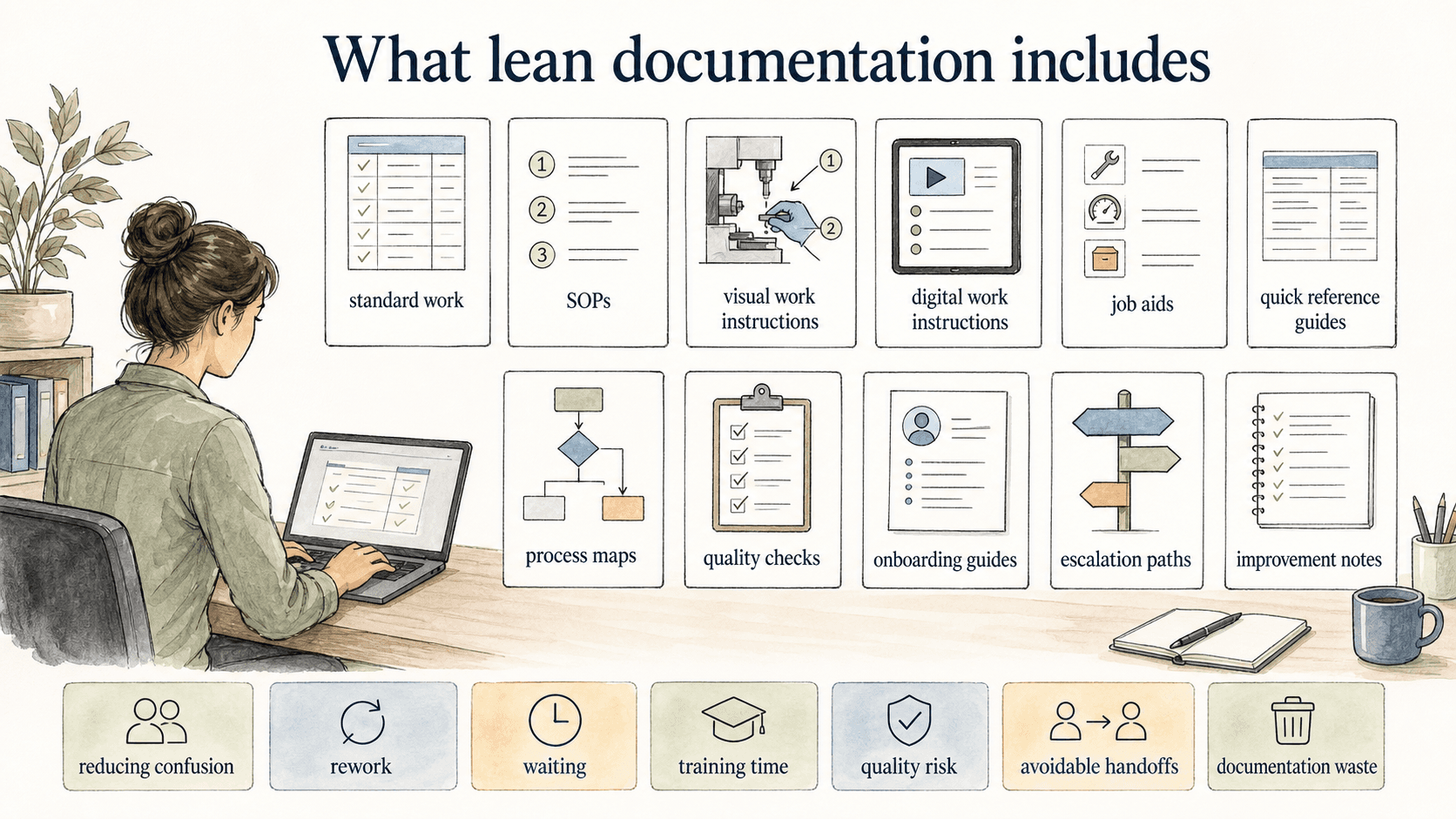 Lean documentation can take many forms, each reducing avoidable friction in the work.