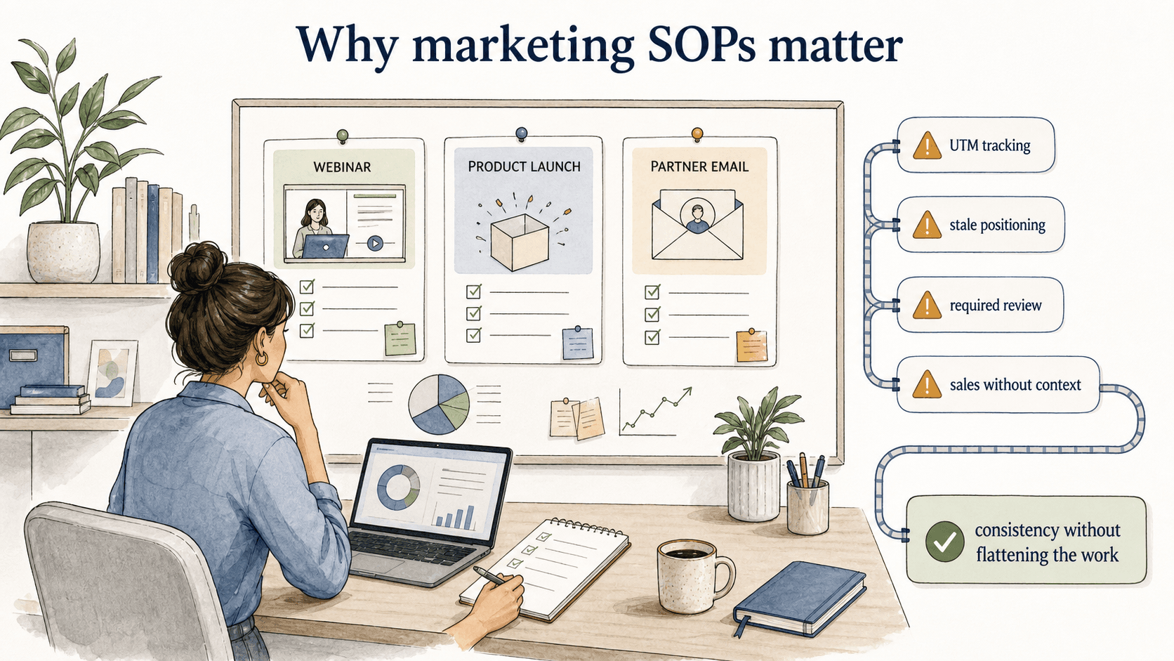 A marketing SOP keeps repeatable campaign work consistent without removing the creative judgment marketers still need.