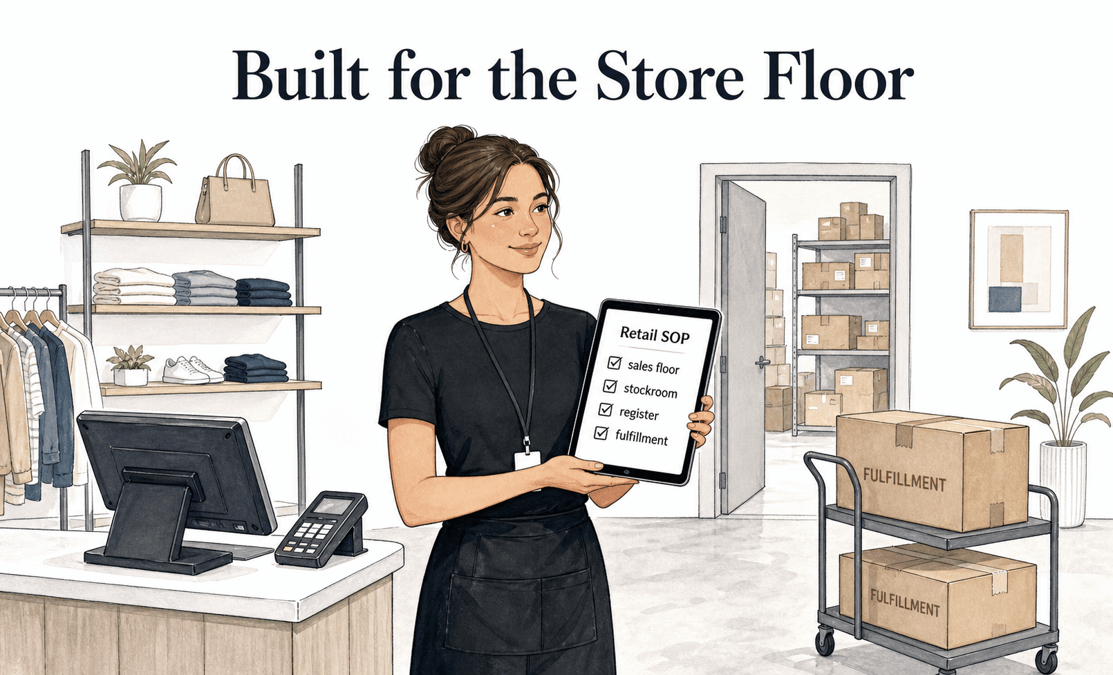 A retail SOP has to work where employees actually use it: on the sales floor, in the stockroom, at the register, or during fulfillment.