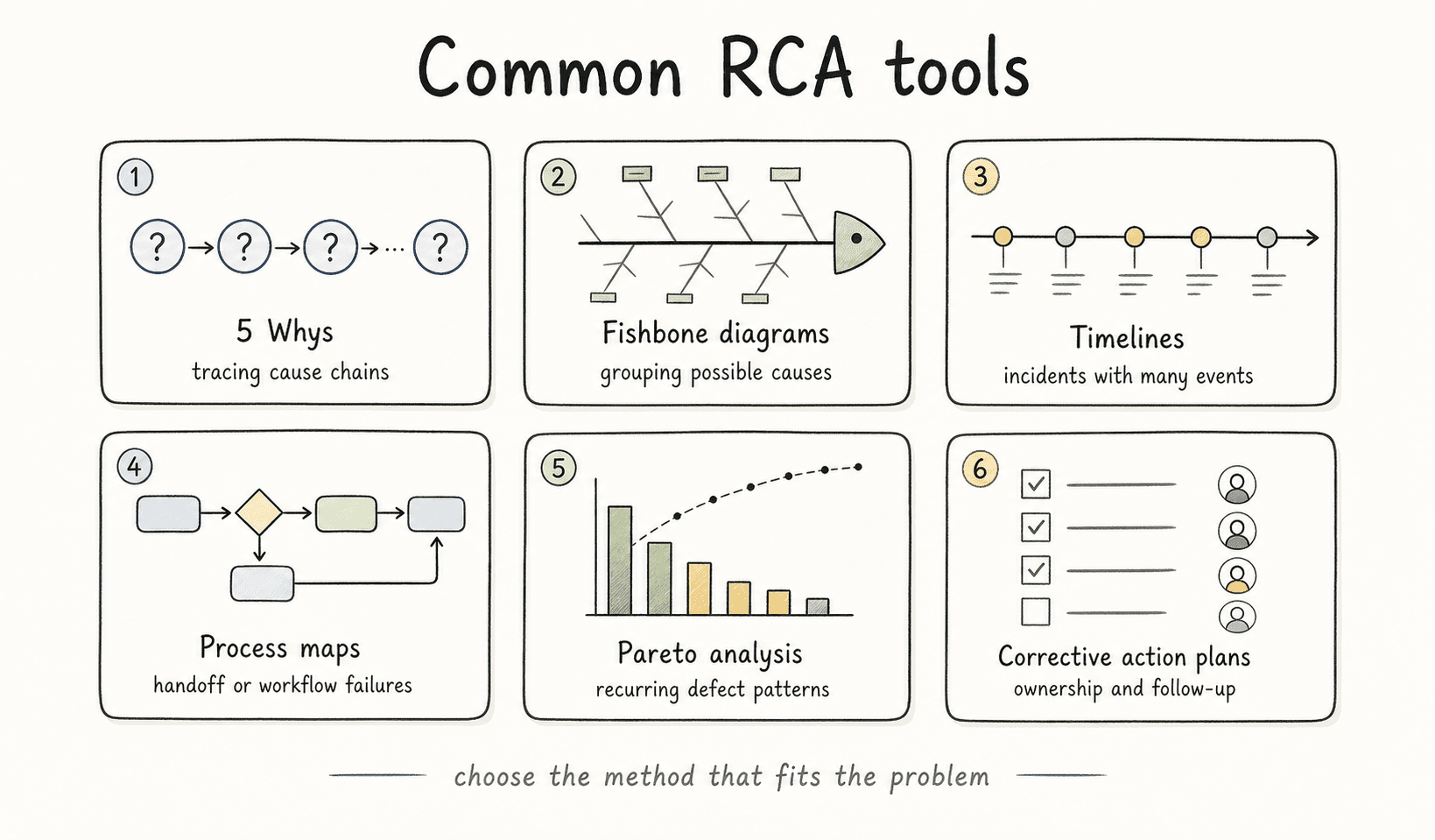 The RCA tool should clarify the work, not perform theater.