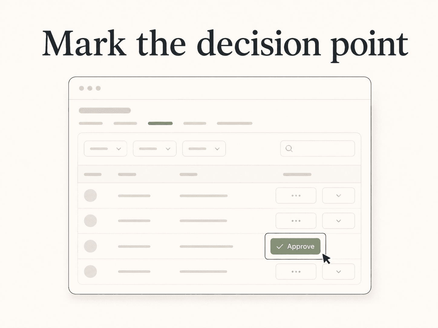 Mark the decision point, not the whole page, so the reader knows exactly what to do next.