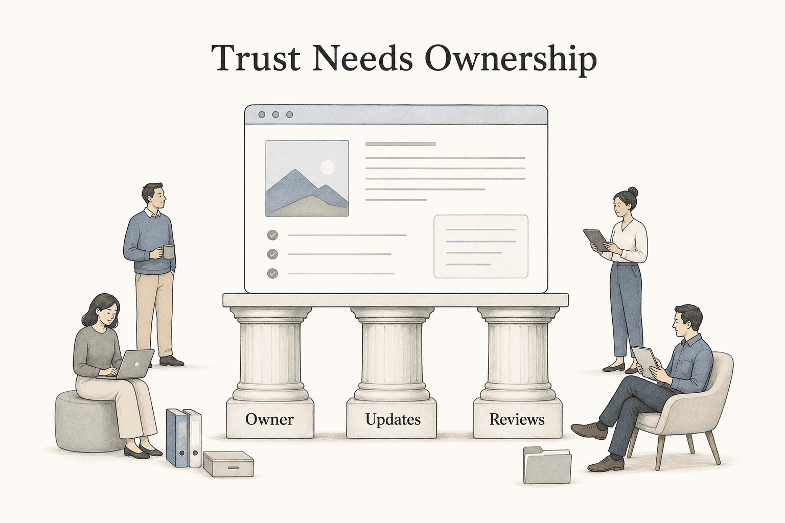 A reliable source of truth needs an owner, regular updates, and a review habit.