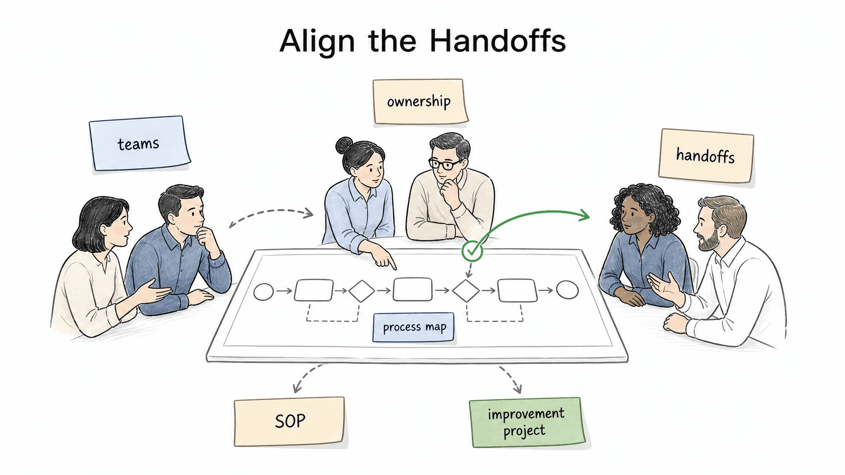A SIPOC session helps teams agree on ownership, handoffs, and scope before they turn the workflow into an SOP or improvement project.